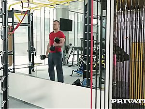 ash-blonde Sarah Kay Gets analed in the Gym