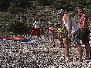 nasty group sex tournament on the beach part 1