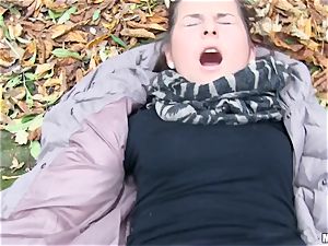 Ashley forest jammed in her jaw-dropping labia in public