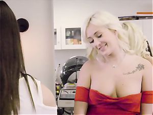 Hairdresser sapphic twat slurping with Daisy Lee and Eva long